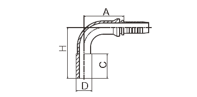 Montaggi di tubo flessibile idraulici metrici del gomito, montaggi idraulici di baccano metrico dell'acciaio inossidabile