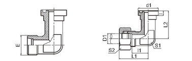 Porcellana H - L'adattatore della flangia di SAE di serie/tipo del morso ha infilato l'iso 6162-2 dei montaggi di gomito fornitore