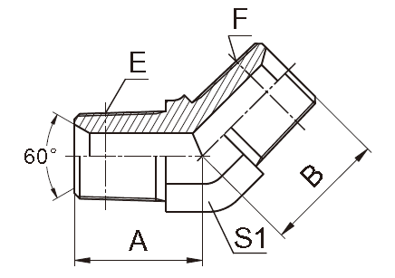 Maschio idraulico degli adattatori/Npt di 45° Jic all'adattatore maschio Sae j514 del tubo flessibile