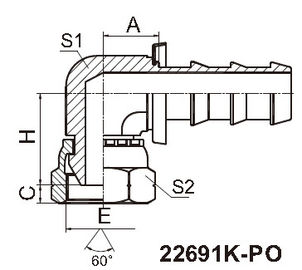 Forma dell'uguale di Seat del cono della femmina 60 dei montaggi di tubo flessibile di Socketless del compatto di BSPP