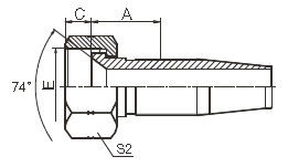 Estremità idraulica riutilizzabile femminile Sae J514 del tubo flessibile un cono Seat 26718-R5T da 74 gradi